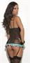 Mesh Bustier,Garter and Matching G-string