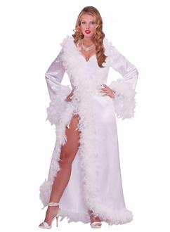 Vintage Hollywood Marabou Satin Robe Adult Costume