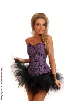 Purple Floral Sparkle Corset and Pettiskirt
