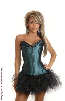 Emerald Burlesque Corset and Pettiskirt