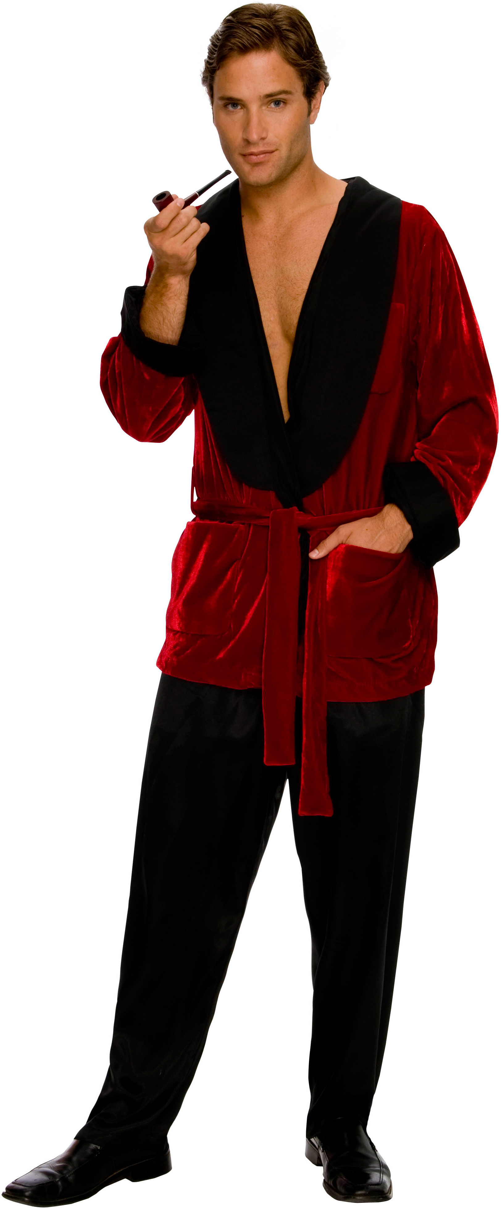 Playboy Smoking Jacket Costume, Womens Red Sexy Outfit