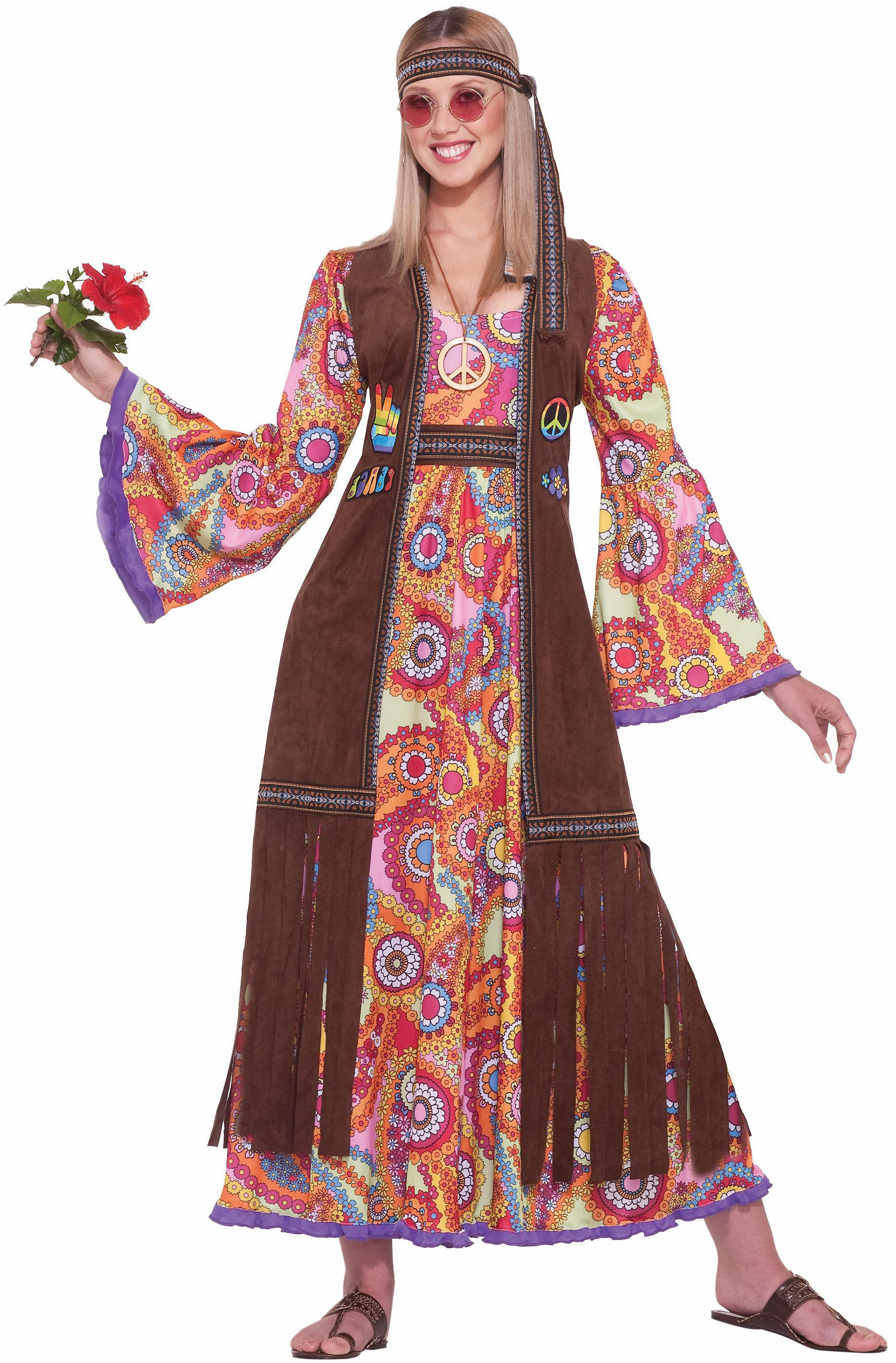 Easy Cartoon Costumes For Adults - Hippie Love Child Adult Costume ...