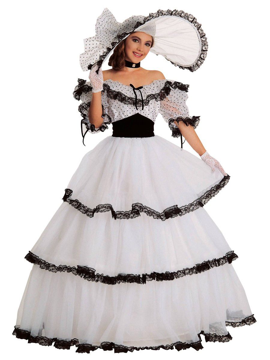 Southern Belle Black and White Adult Costume - SpicyLegs.com