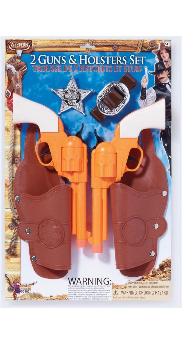 Double Holster/Gun Set w/Badge