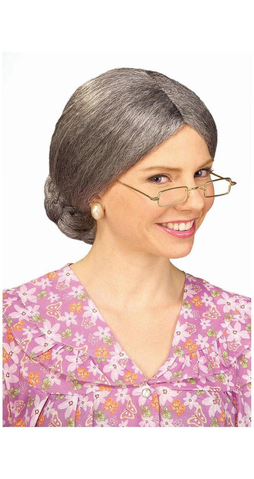 Wig-Old Lady With Bun - SpicyLegs.com