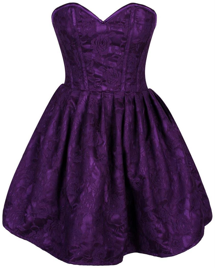 Steel Boned Lace Empire Waist Corset Skirt in Teal main image 0