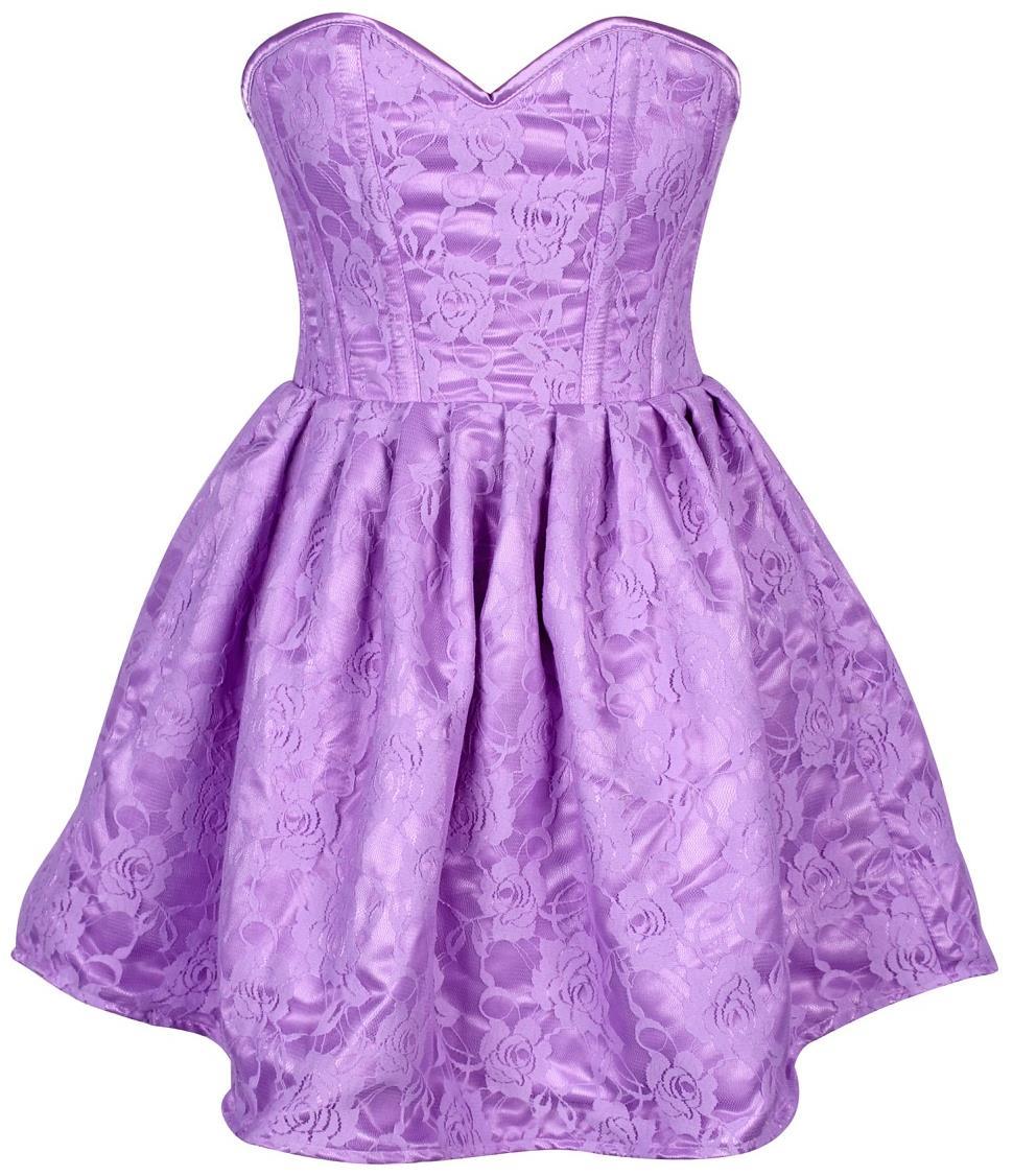 Top Drawer Steel Boned Lilac Lace Empire Waist Corset Dress