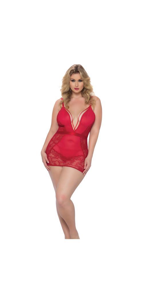 Holiday Side Slit Babydoll W-underwire  Cups Plum Lg
