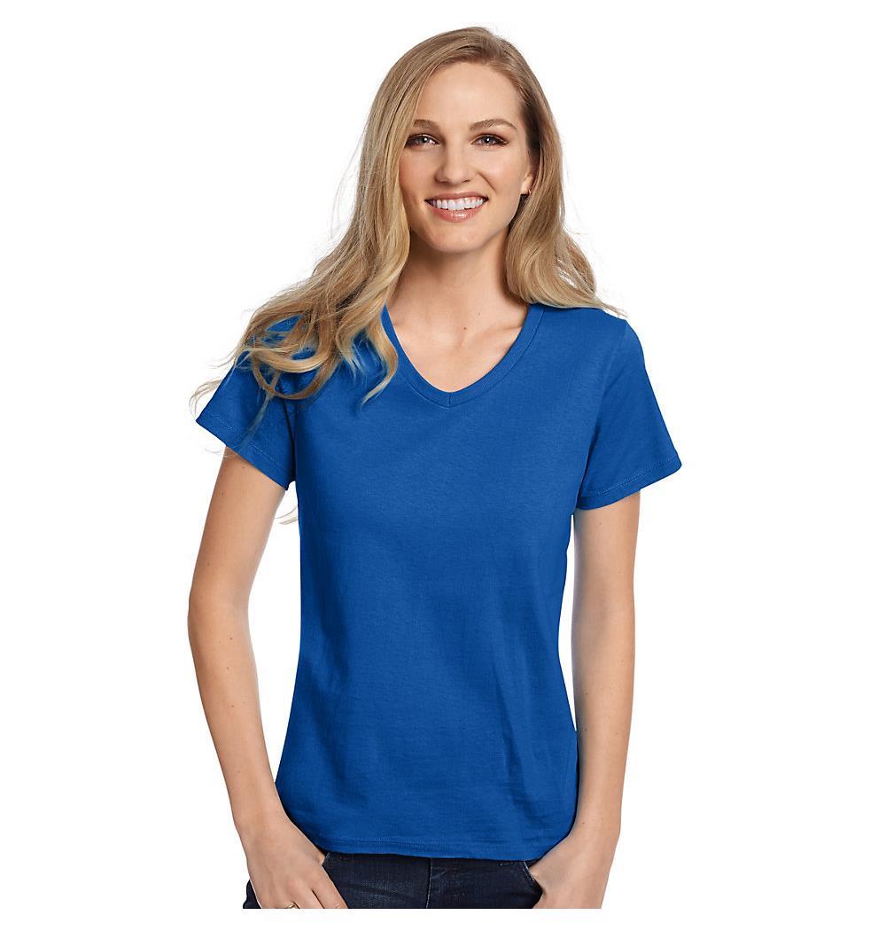 Hanes Relaxed Fit Women's ComfortSoft V-neck T-Shirt - SpicyLegs.com