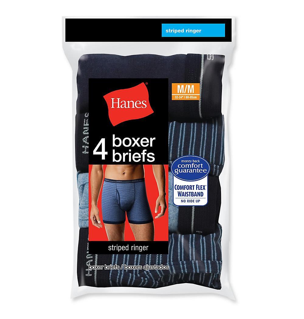 Hanes Men's Ringer Boxer Brief with Comfort Flex Waistband 4-Pack ...