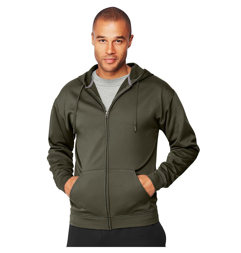 Hanes Sport Men's Performance Fleece Zip Up Hoodie - SpicyLegs.com