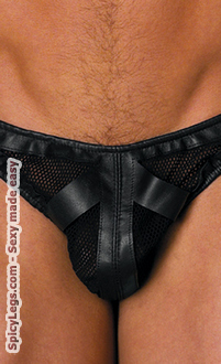 Leather and Fishnet Thong