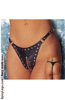 Leather Peek-A-Boo Thong