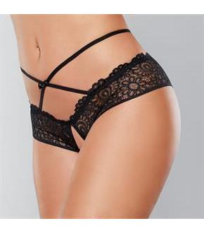 Open Panty. Lace Band. Criss cross waist straps