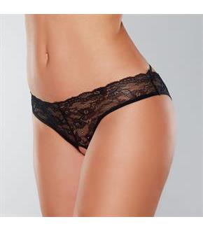 Open panty. Lace front. Lace and strap back.