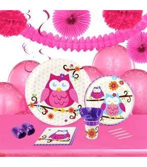 Owl Blossum 16 Guest Tableware & Deco Kit
