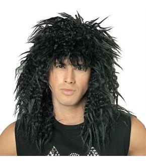 Rock Star 80's Wig (Black) Adult