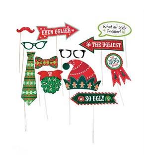 Ugly Sweater Photo Stick Props (12pc)