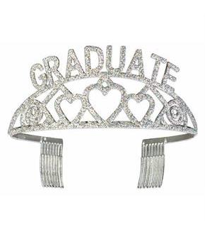 Graduate Silver Glitter Tiara