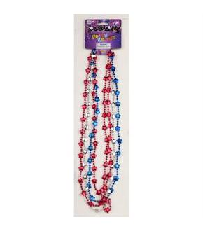 Red, White & Blue Star Metallic Party Beads (4 Cou