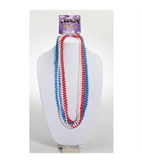 Patriotic Red, White & Blue Festive Bead Necklaces