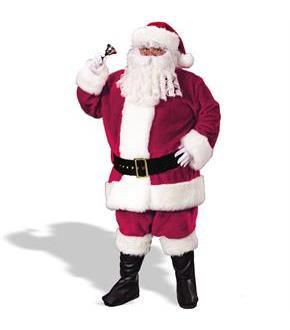 Regency Plush Santa Suit (Crimson Red) Costume