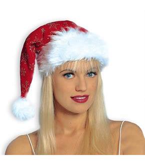 Velvet Glitter Snowflake Hat