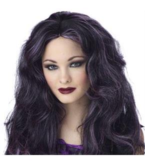 Pretty Poison Wig Black/Purple Adult