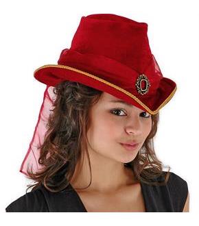 Blood Red Victorian Top Hat