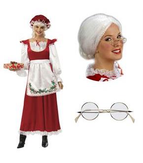 Women's Mrs. Claus Costume & Accessory Kit