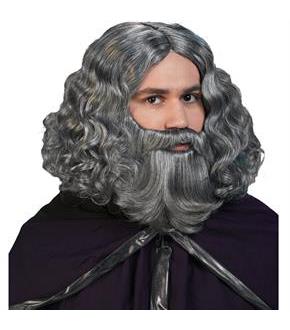 Biblical Wig & Beard Set - Grey
