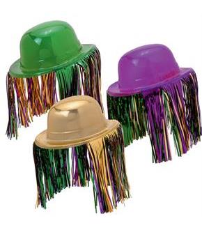 Mardi Gras Fringe Derby Hat Asst. (1 count)