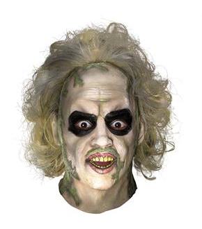 Beetlejuice Overhead Latex Mask with Hair