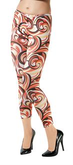 Tangerine Swirlee Footless Leggings