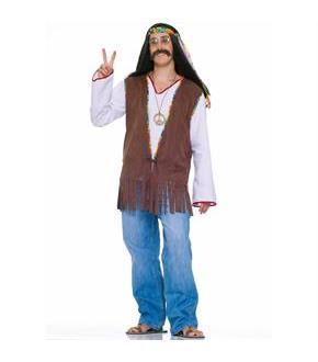 Faux Suede Hippie Vest Costume