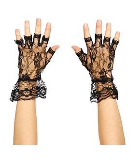 Black Lace Fingerless Gloves
