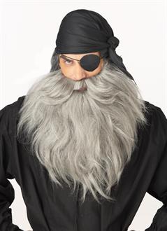 Pirate Beard and Moustache - Grey