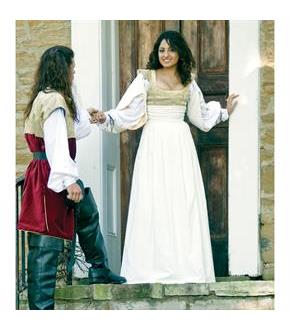 White Austrian Kleid Renaissance Collection Adult Costume