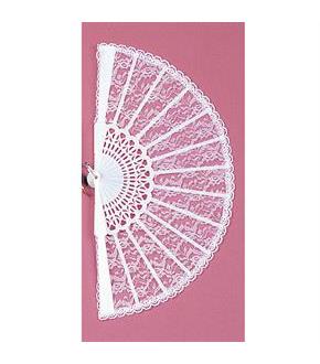 Lace Fan 9" (White)