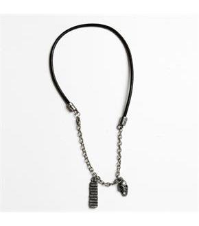 Skull and Dog Tag Necklace