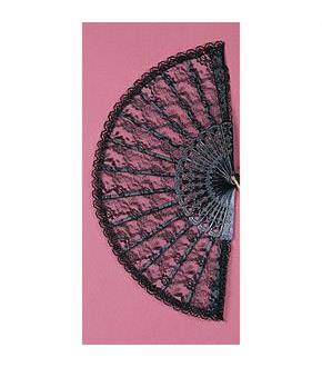 Lace Fan 9" (Black)