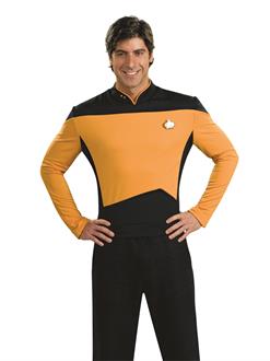 Star Trek Next Generation Gold Shirt Deluxe Adult Costume