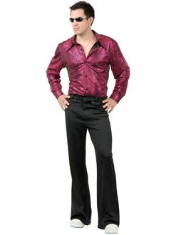 Disco Shirt - Liquid Red & Black Adult Costume
