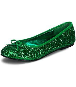 Glitter Green Flat Adult Shoes