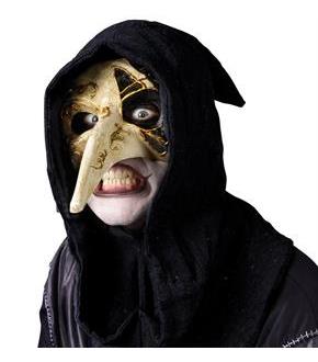 Long-Nosed Black & White Venetian Adult Mask