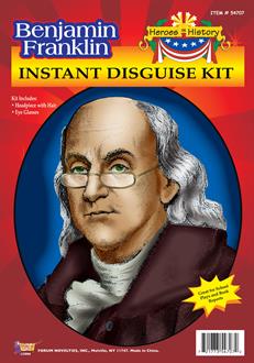 Heroes in History Ben Franklin Wig and Eyeglasses Child