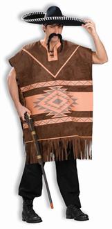 Western Brown Poncho Adult Costume