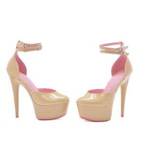 Pink Ribbon Cancer Awareness - Nude Platform Shoes