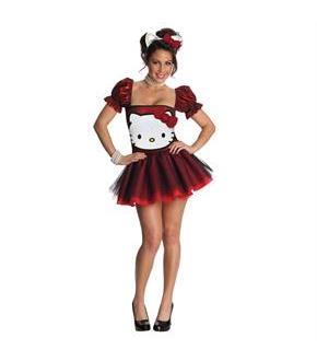 Hello Kitty Red Glitter Dress Adult Costume