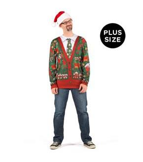 Ugly Cardigan with Tie Shirt Plus